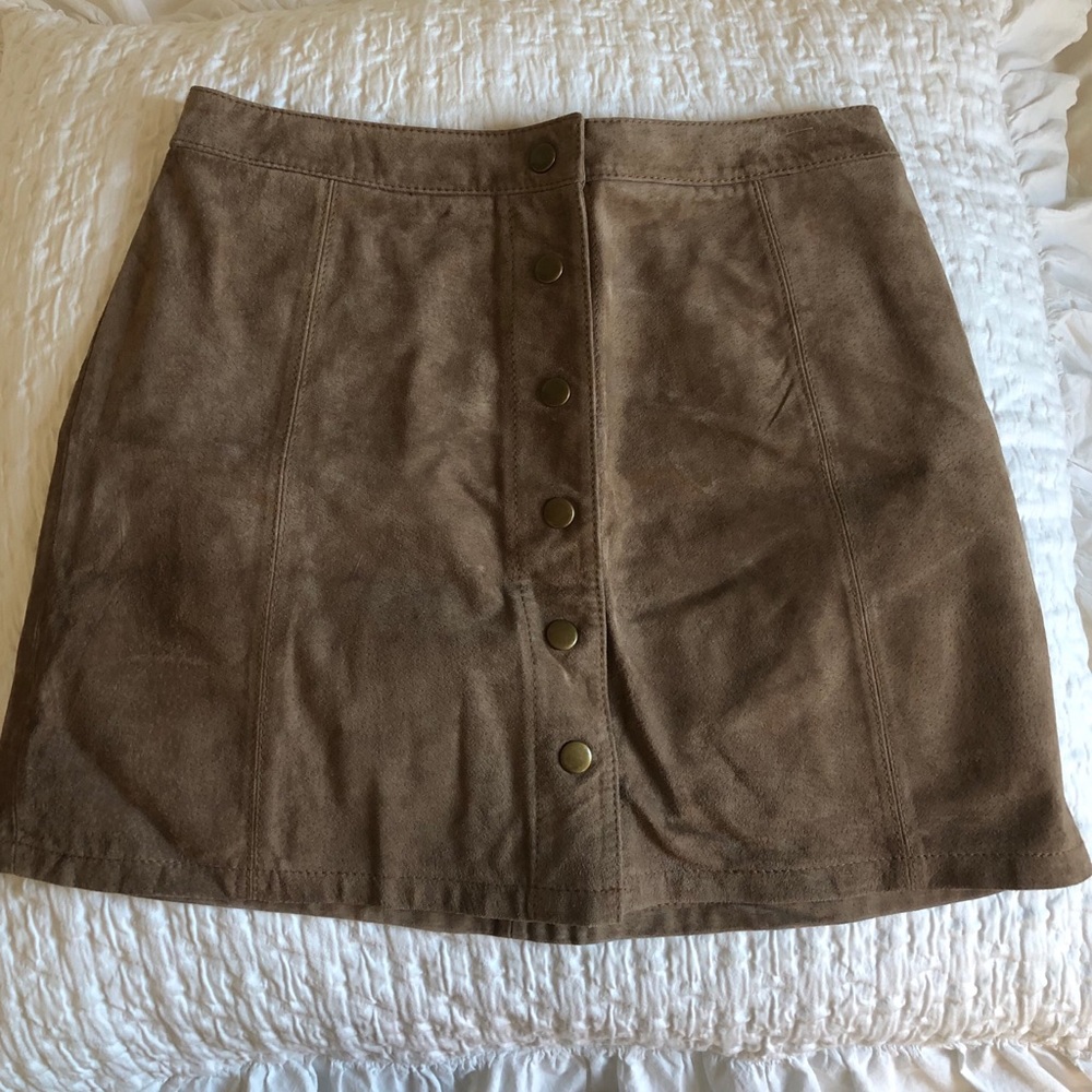 Stradivarius Leather Suede Skirt Small
